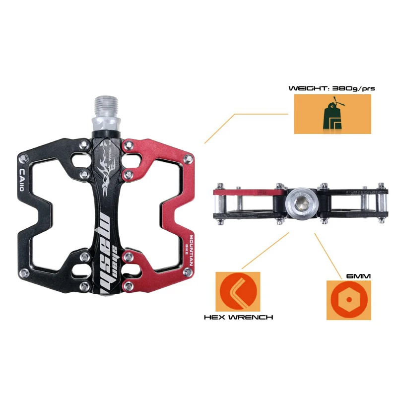 High quality cycling non-slip road bike pedal wholesale bicolor aluminum alloy mtb bicycle pedal