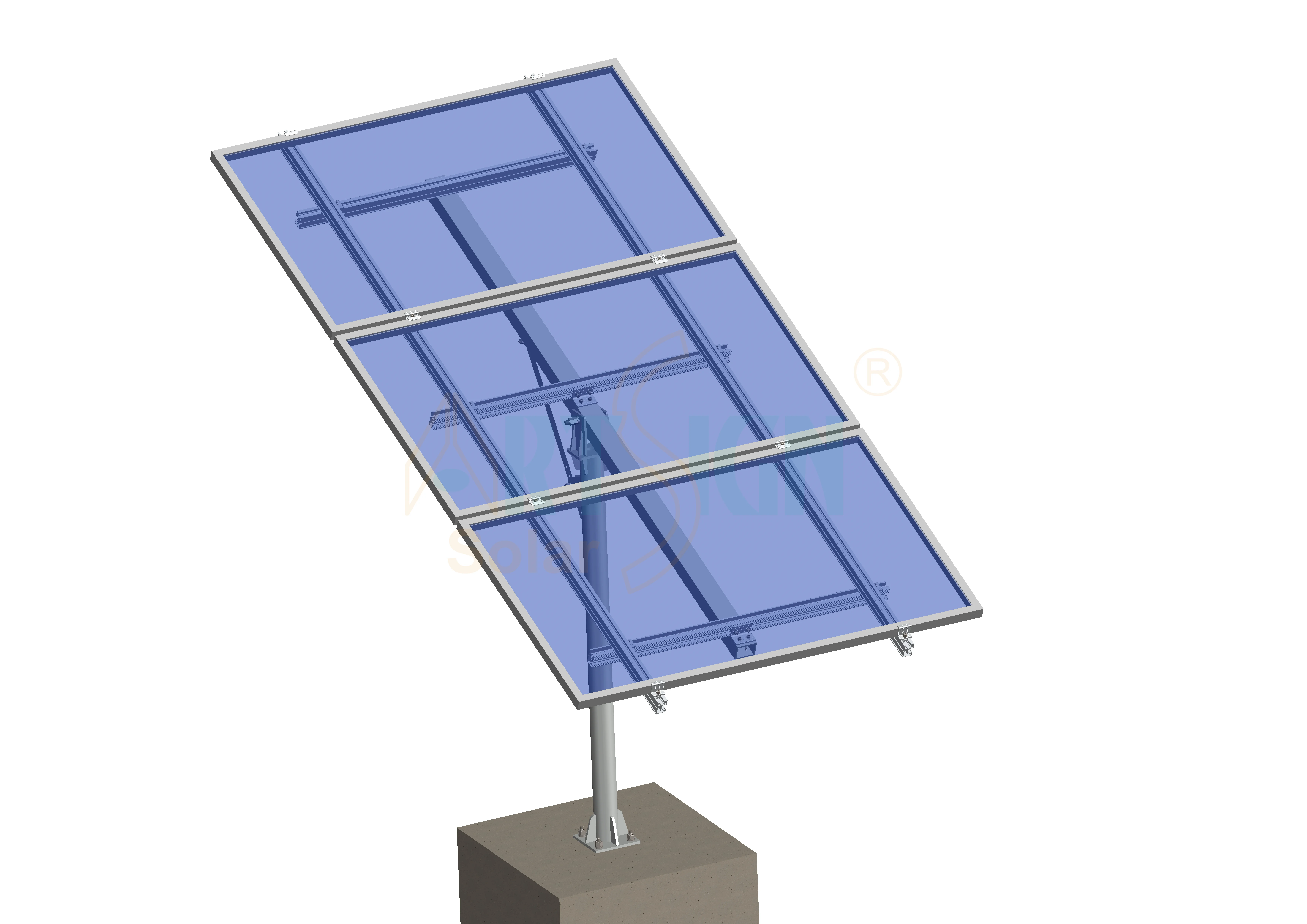 grid rack Ground pipe brackets mount structure solar panel mounting single pole plates galvanized mounting brackets