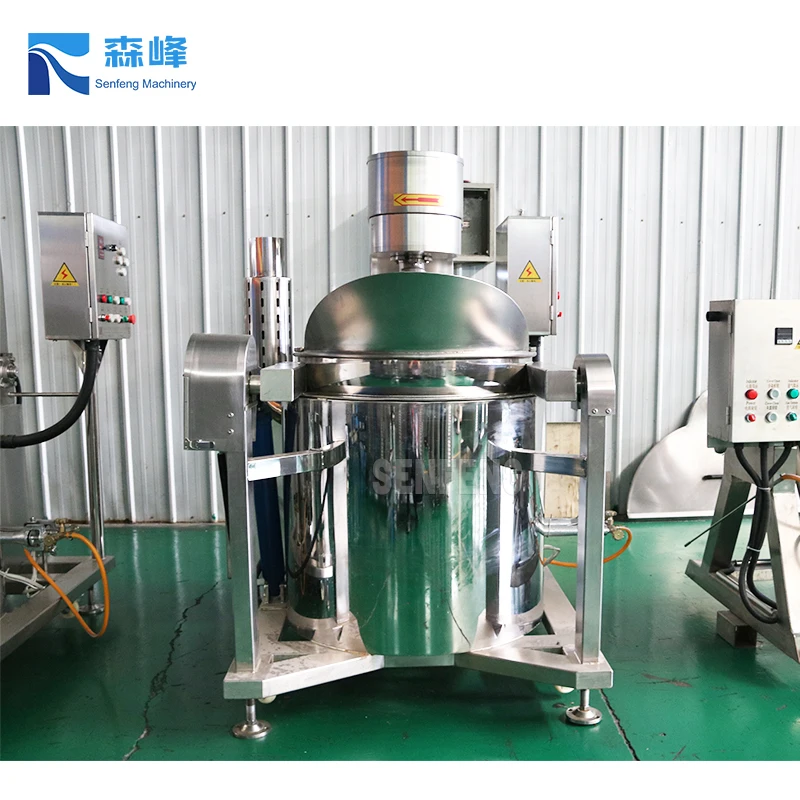 Factory supply industrial automatic gas heating stirring wok for candy cooking fire mixer for sale
