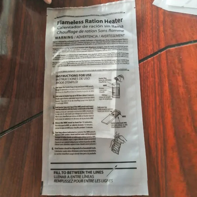 Self heating food  agent /bag