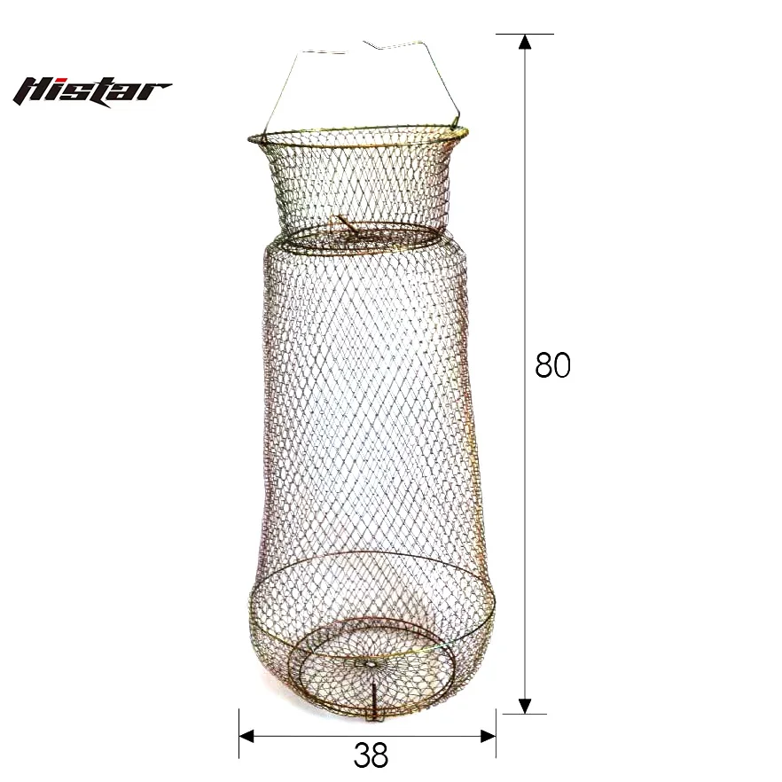 HISTAR OEM 3815 Folding Crab Lobster Cage Trap Fishing Accessories Big Capacity Metal Fishing Basket