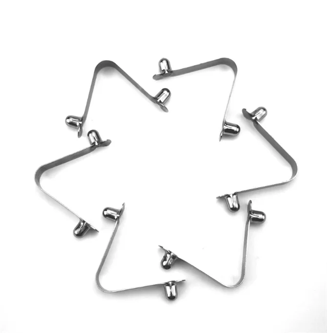 7mm diameter V shape tent tube hole snap button steel spring clip