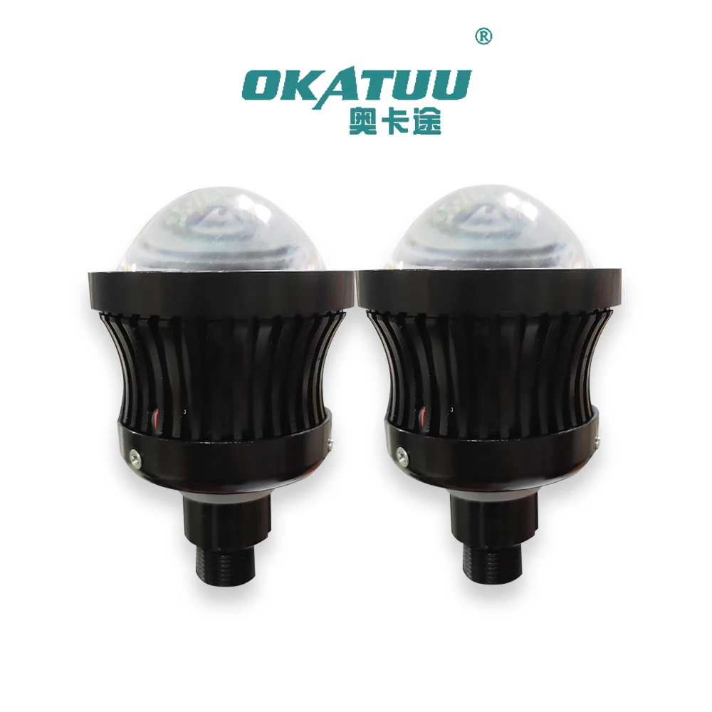 OKATUU 1Pair 25W Waterproof High Beam LED Angel Devil Eyes Spotlight Projector 9005 9006 H4 H7 Car Retrofit Light
