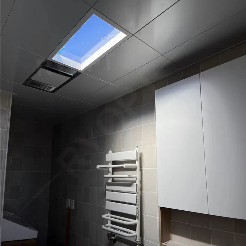 Led Artificial Skylight  Sunlight Blue Sky Lamp Tuya Smart Ceiling Kitchen Bedroom Master Ceiling Panel Light With Air Heater