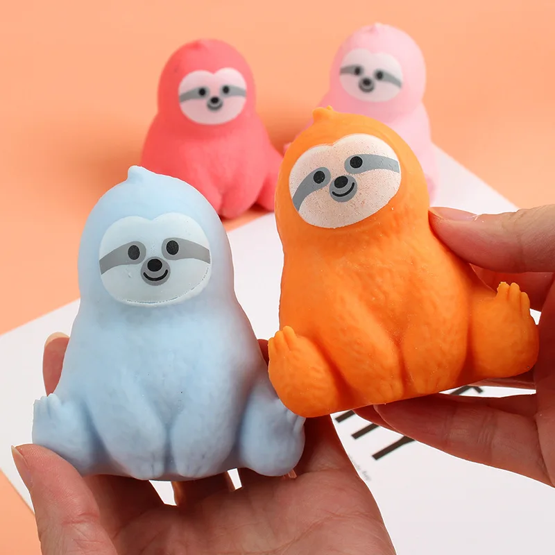 Beejay stress relief fidget toy for kids and adults cute realistic animal lovely sloth TPR squeeze ball toys