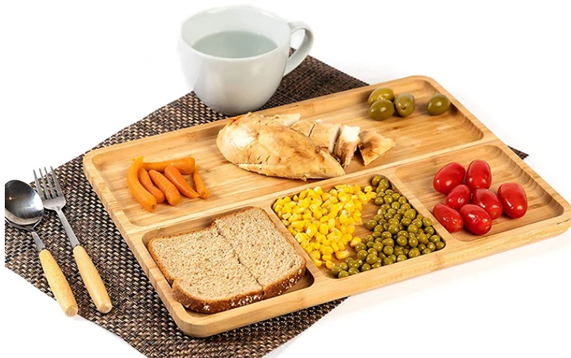 Luxury Antique Breakfast Bread Coffee Tea Platters Decoration Wood Food & Dessert Dish Plate