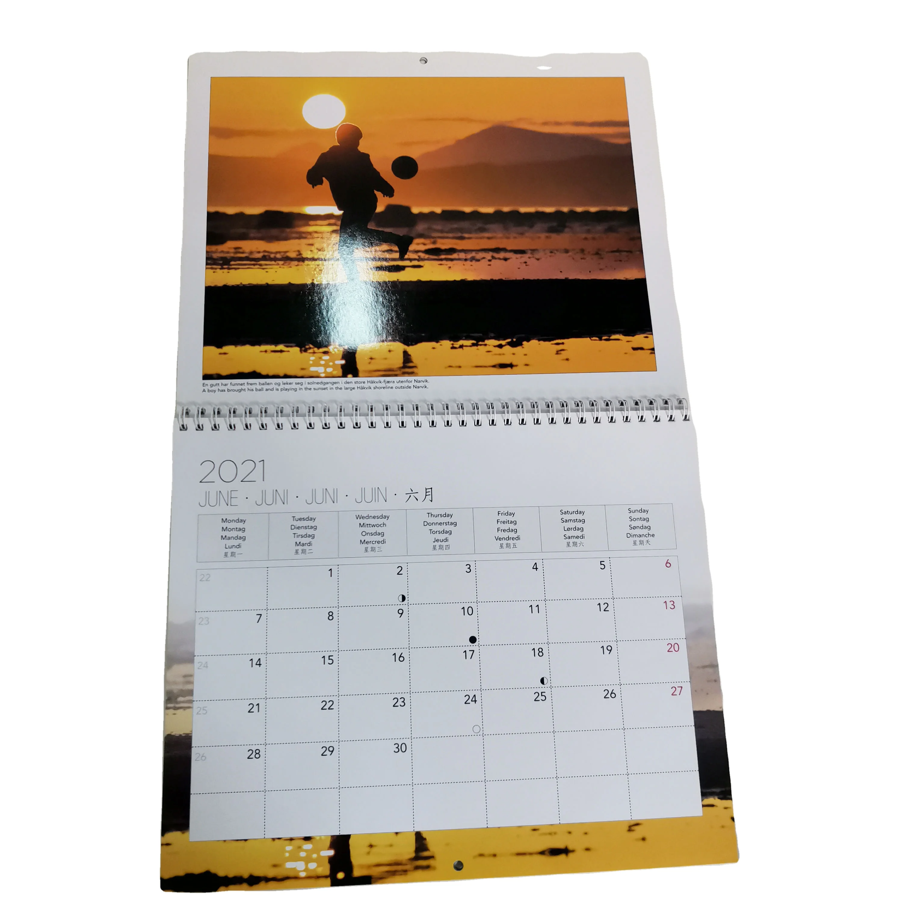Custom wall calendar 2023 2024 printing your design monthly planner high quality A4 size