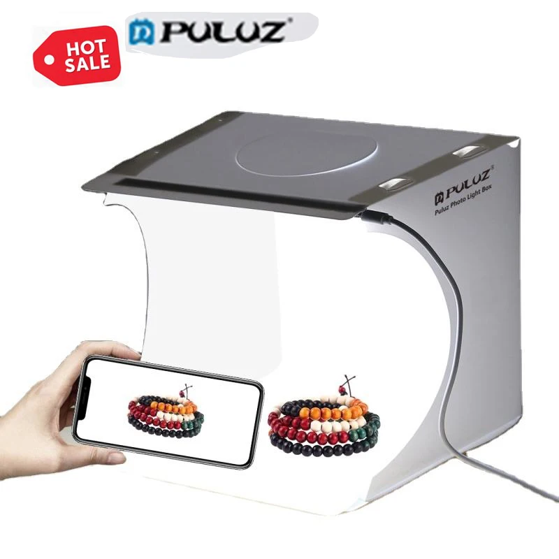 Small Photo Lightroom PULUZ 20*20 cm LED Lightbox Photo Studio Light Box TableTop Softbox photography backdrop photo box
