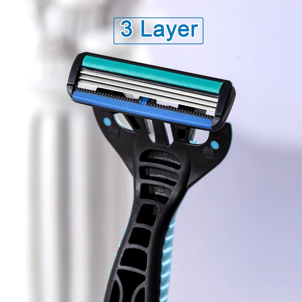 Plastic Men Razor Set Triple Blades Disposable Razor 2 Handles 26 Blade Cartridges Factory Wholesale Quality Razor