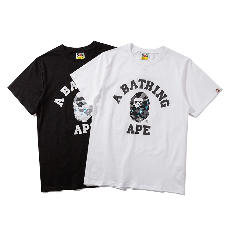 High quality 2020 New Arrival  Ape man Head Printing Night Lights Mens T-shirt