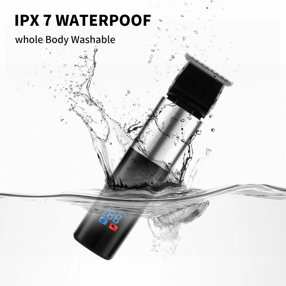 Электрическая машинка для стрижки волос PRITECH Ipx7 полностью металлический корпус светодиодный дисплей моющаяся беспроводная Лучшая Профессиональная
