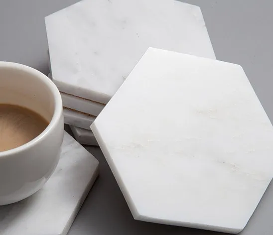 Personalized custom black or white cup marble stone coasters