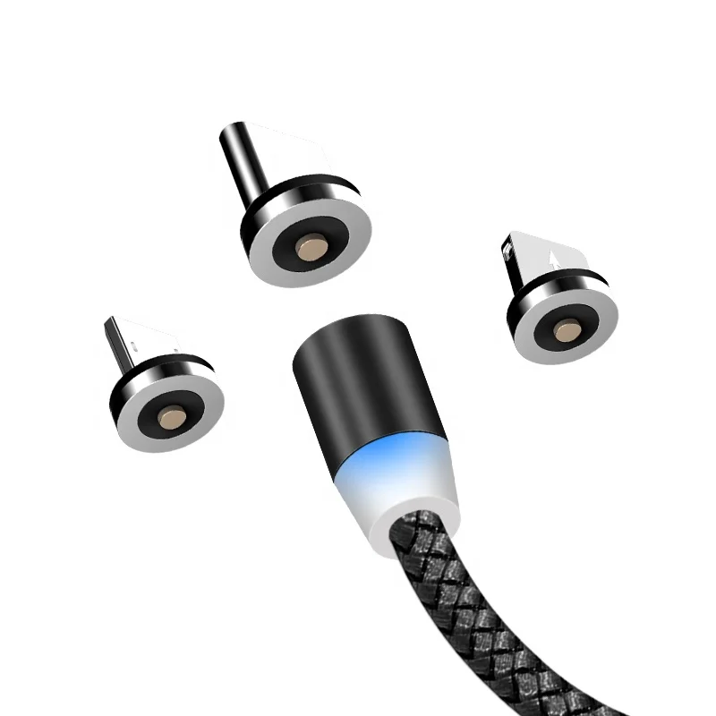
Wholesale High Quality Super Flexible Colored Charging 3 in 1 USB 360 degree Rotating 1m 2m 3m Magnetic Charging Cable 