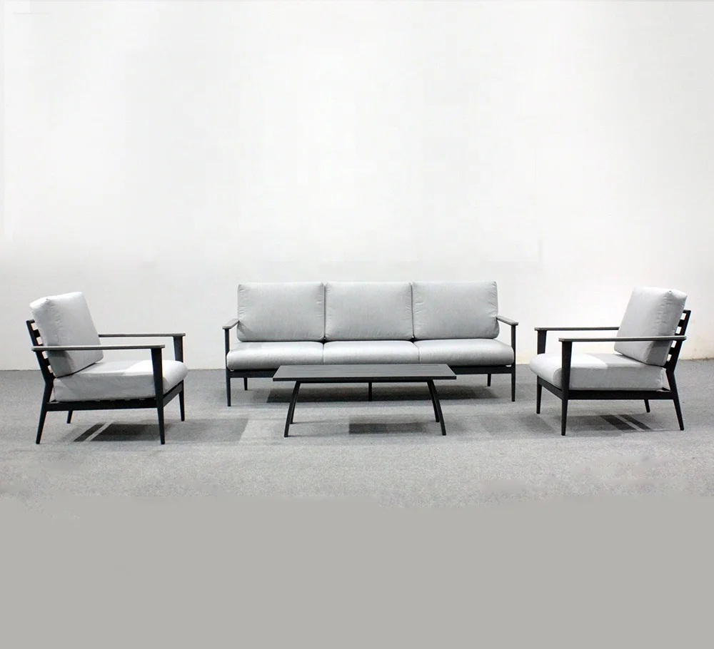 Luxury weather resistant outdoor garden furniture aluminum sofa set for patio