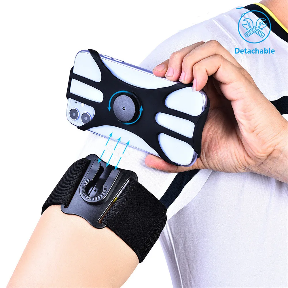 2023 Upgraded 360 Degree Rotatable Detachable Running Phone Armband for iPhone 14 13 12 11 Pro Max 4.5-7.8 inches Mobile Phones