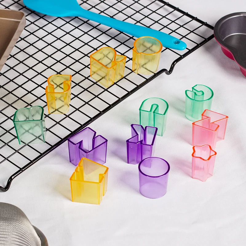 hot colorful plastic alphabet letter cookie cutter baking tool DIY biscuits mold