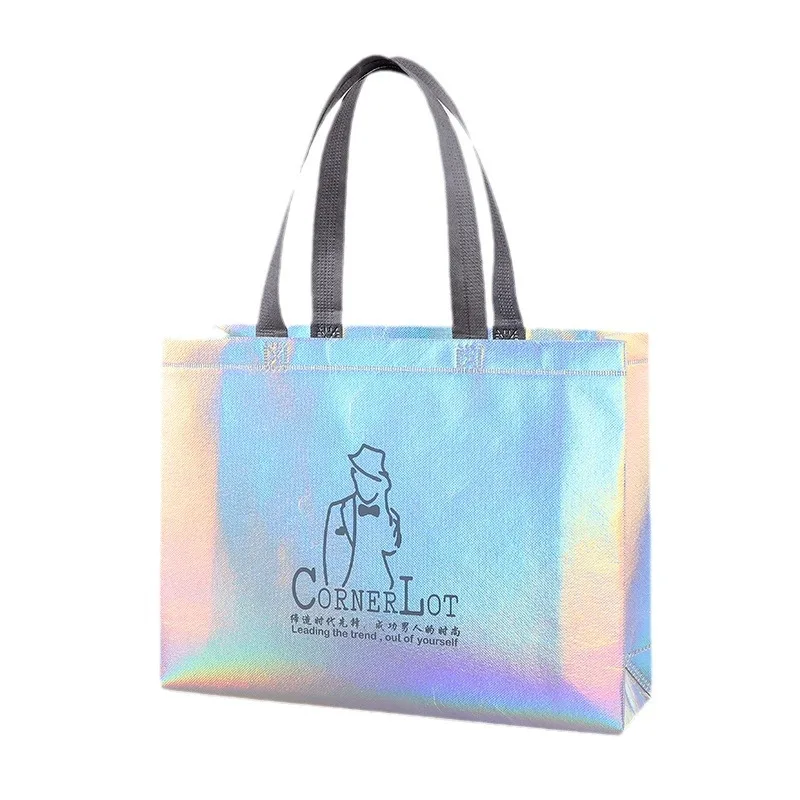 Nonwoven Laser Grocery Bags Reusable Foldable Non Woven Tote Shopping Bag With Logo