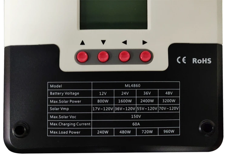 ML4860 60A 12V/24V/36V/48V SRNE Solar MPPT charger controller For solar household system