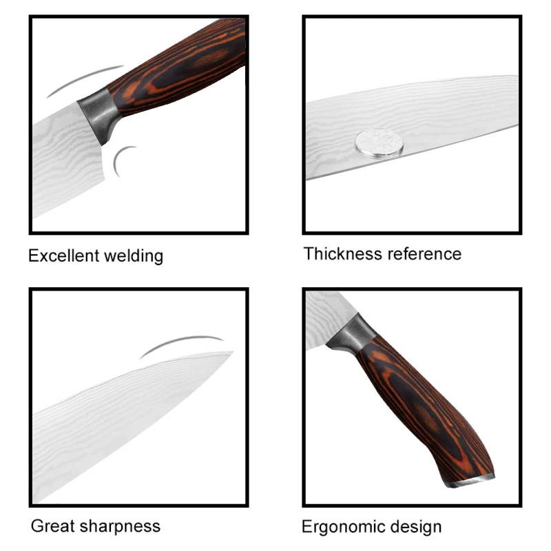 Hot Sale High Quality 7 Inch Butcher Knife Stainless Steel Kitchen Cleaver Chopper Cutting Knife With Wood Handle