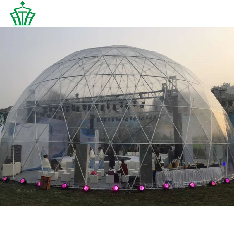 Большая Праздничная прозрачная геодезическая купольная палатка диаметром 20 м по лучшей цене