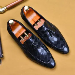 PDEP Italian design men shoes leather luxury slip on men leather dress shoe with tassel ready to ship