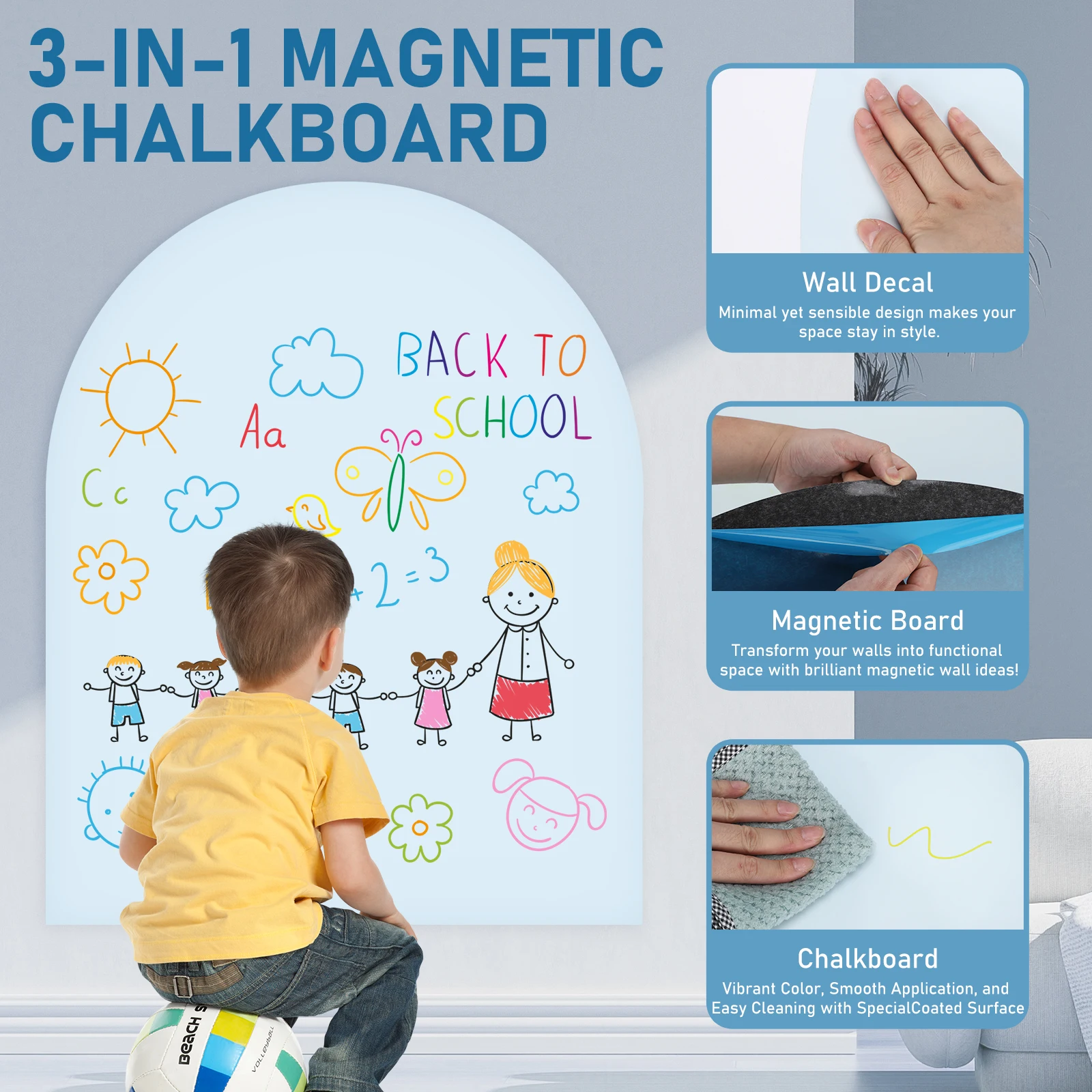 Hot Sale Contact Paper Roll Wallpaper Wall Sticker color Board Self Adhesive Magnetic Chalkboard for Kids