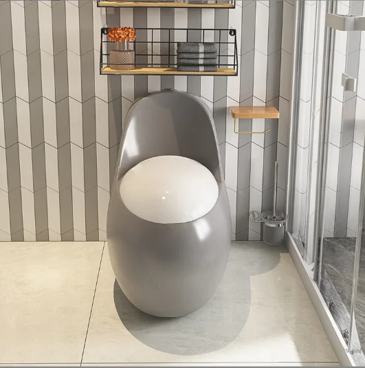 Egg Shape Hanging Toilet Ceramic  Grey Toilet With Conceal Tank