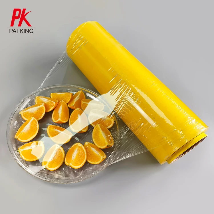 Pvc cling film for keeping food fresh plastic core paper roll pvc cling film food wrap