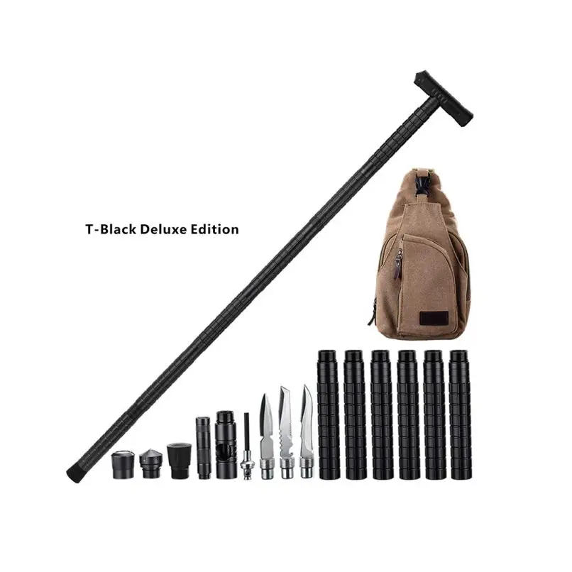 
Customized Outdoor Leisure Multi-Purpose Cut Meat Ice Cone Tactical Pen Self-Defense Hiking Walking Sticks 