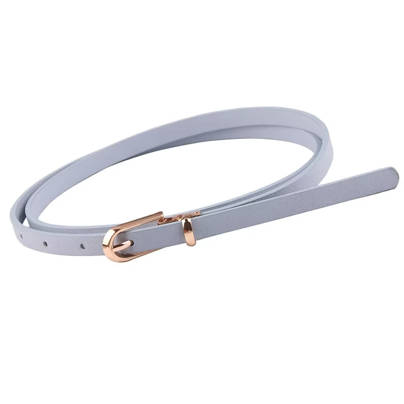 New Women Thin Belts Multicolor Decorative Leather Belt Dress Sweater Thin Waistband Fashion Needle Buckle Korean Version Belt