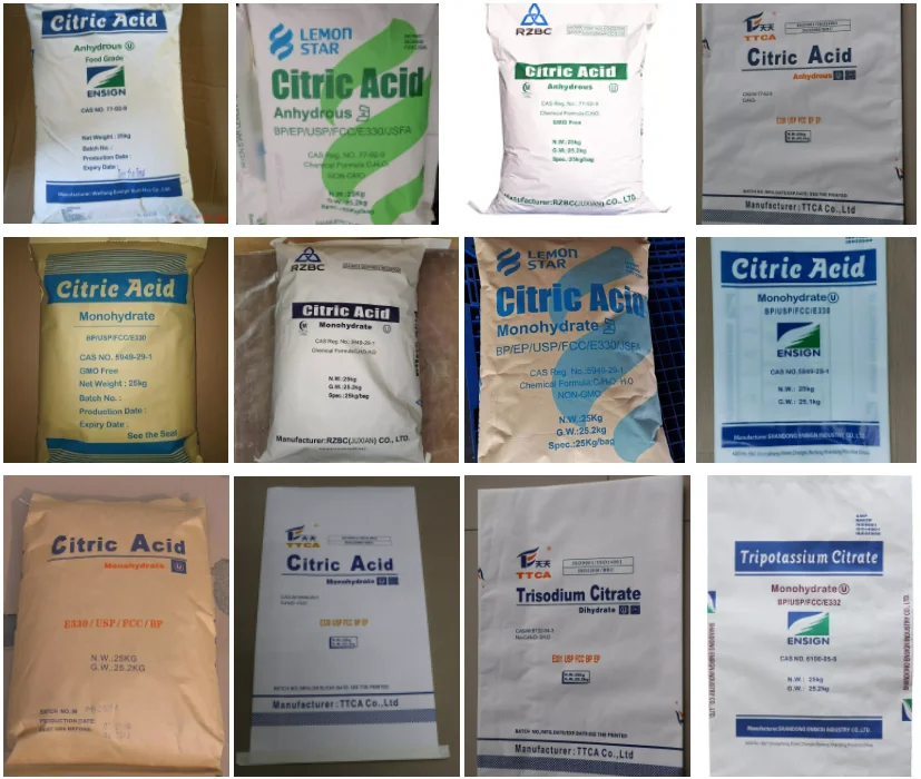 Healthy Food Grade White Powder Ensign Citric Acid Anhydrous