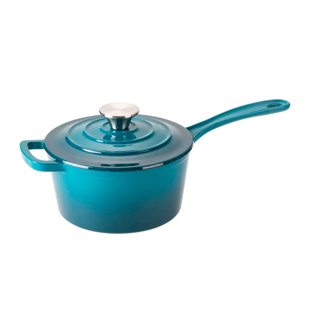 Best quality non stick enameled cast iron 2QT saucepan milk pot sauce pan with lid