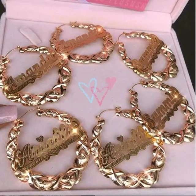 Серьги-кольца Xoxo женские из цинкового сплава под заказ пикантные ювелирные украшения с бамбуковым покрытием в стиле хип-хоп