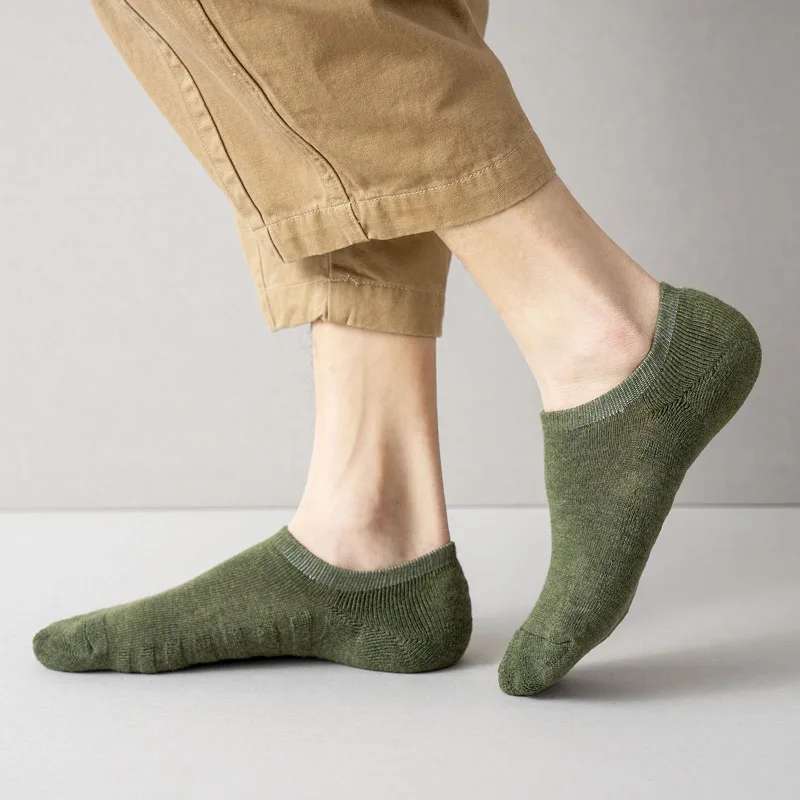 Wholesale silica gel anti slip terry toe socks cushion breathable invisible custom logo socks cotton no show low cut  socks