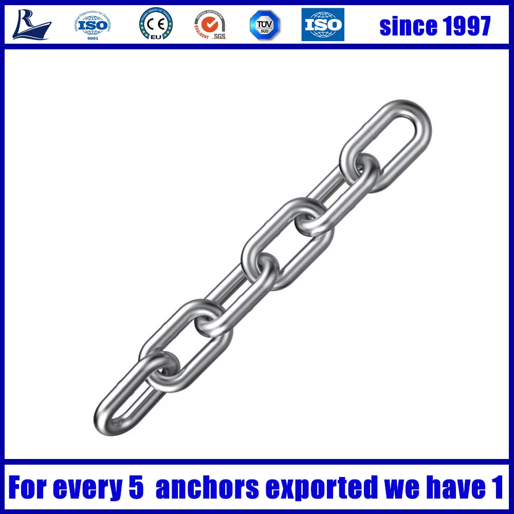 Link Chains 50 Meters 8mm Diameter Anchor Link Chain 316 Stainless Steel Link Chain DIN766