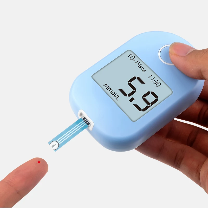 Portable Digital Glucometer Blood Smart Sugar Glucose Meter Kit with Test Strips for Home Hospital