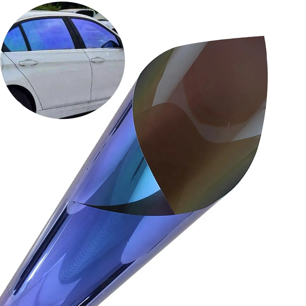 manufacturer price  chameleon effect window film for car VLT80% fantastic blue purple color window tint film