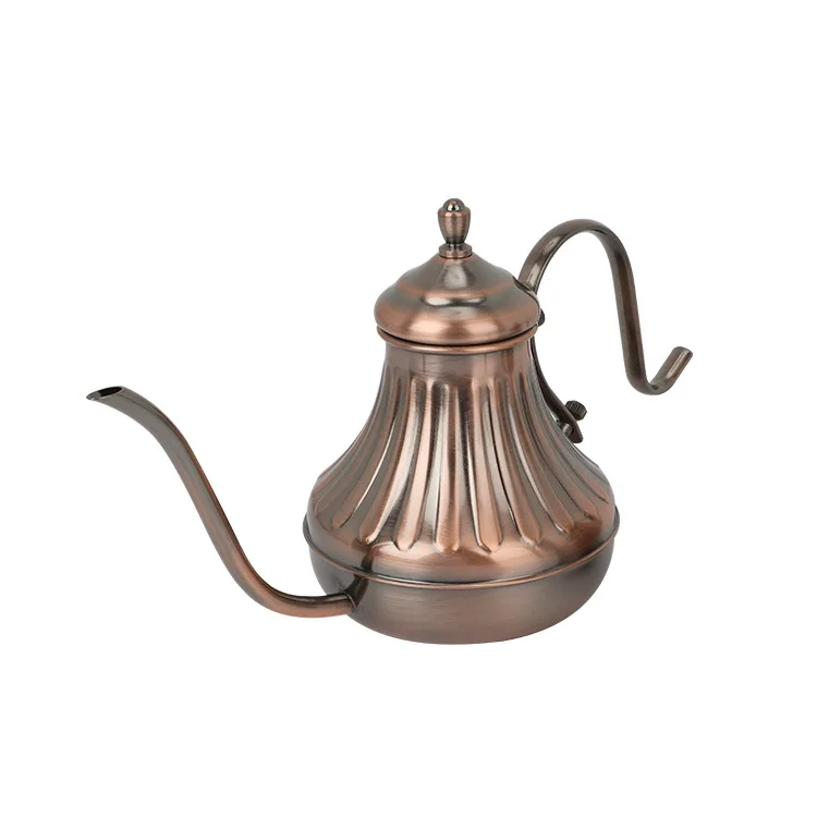 420ML Copper Turkish Greek Arabic Coffee Pot Pour Over Turkish Copper Coffee Pot 304 Stainless Steel Coffee Drip Kettle Copper