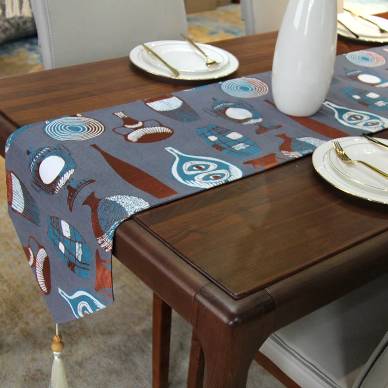 2021 hot selling simple 33*210cm home all-match jacquard table runner table decoration accessories table runner