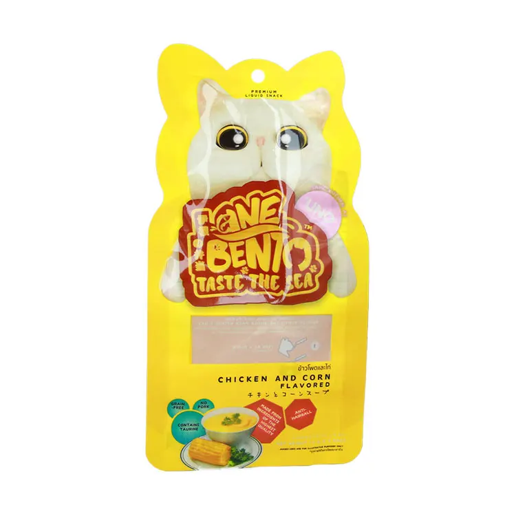 Printed Cat Treat Packaging Tuna Fish Falvor Dry Pet Dog Food Cat Food Bag