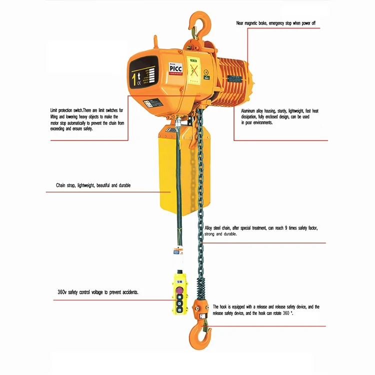 construction engine crane hoists 1 ton 2 ton 3 ton 5 ton electric chain hoist