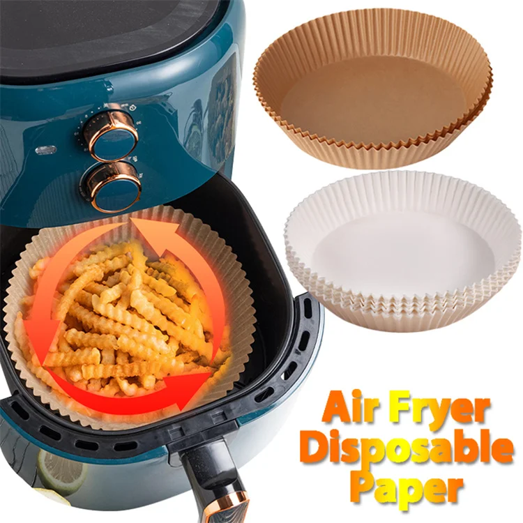50PCS Air Fryer Parchment Paper Liner 16cm 20cm Non-Stick Disposable Paper Tray Basket Round for Oven Baking Microwave Roasting