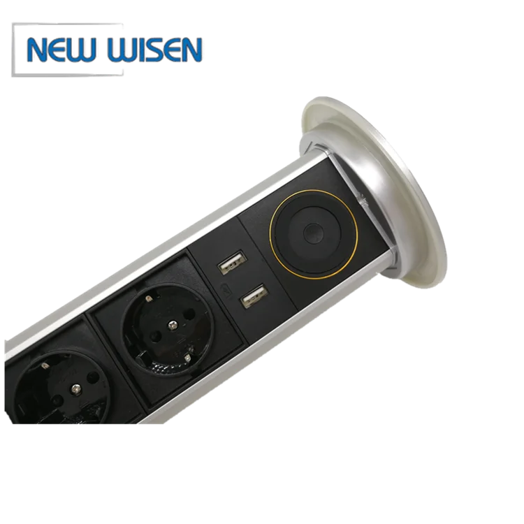 Factory custom hidden eu motorised receptacle pop-up socket australian automatic electrical pop up desktop socket for kitchen