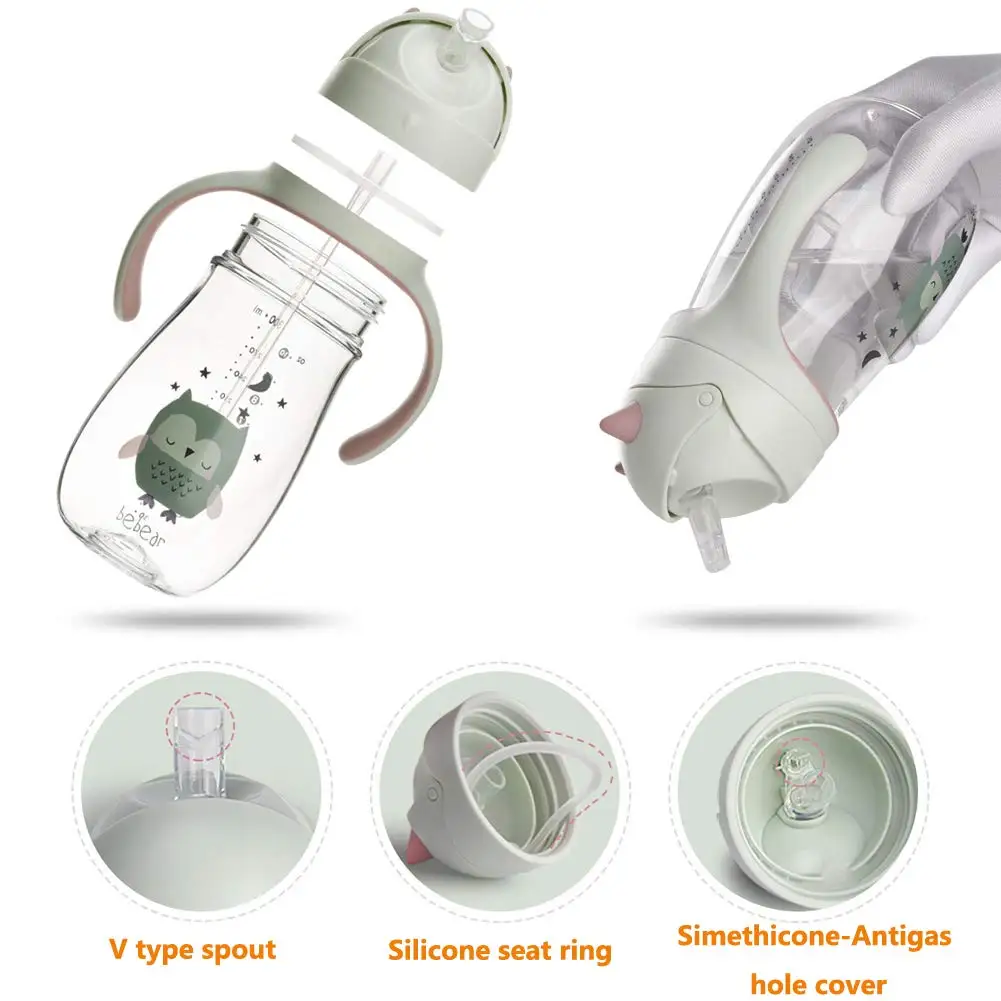 
210 ml Sippy Cup 6-36 Months Non Spill Straw Cup for Toddlers Soft Spout Cup Spill Proof Water Bottler 