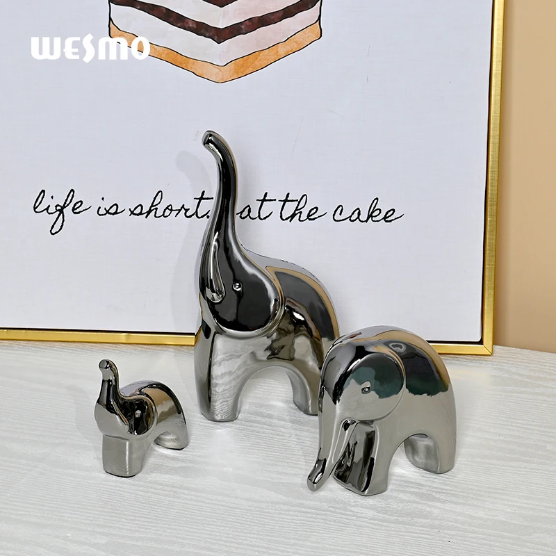 Electroplated Ceramic Elephant Ornament Home Decor Items Cabinet Living Room Table decoration statue