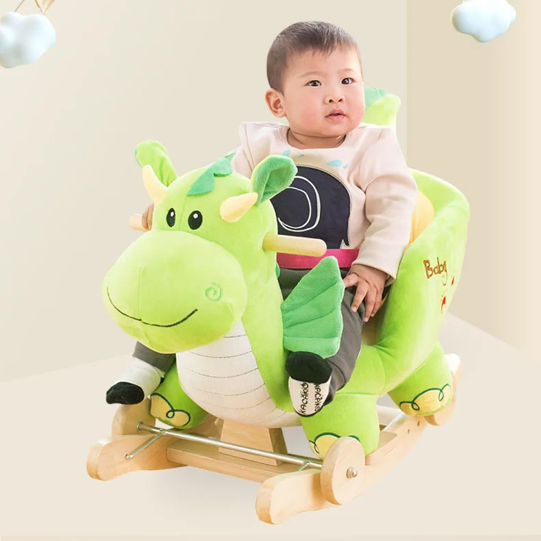 Small kids animal shaped chair rocking horse kids plush toys soft toddler toys