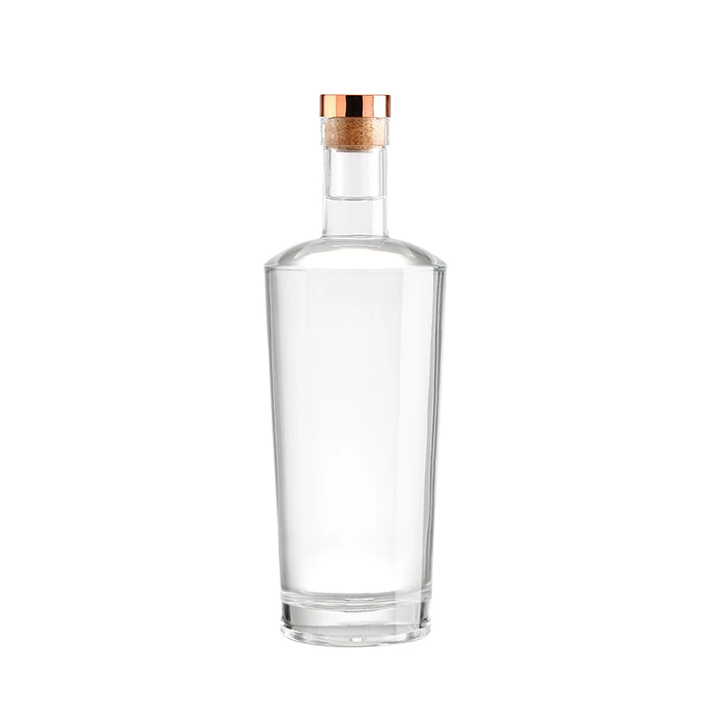 Different Types whiskey Vodka bottle  500ml 750ml  1L glass bottle with Wood Pellets Cork for spirits liquor wine glass bottle