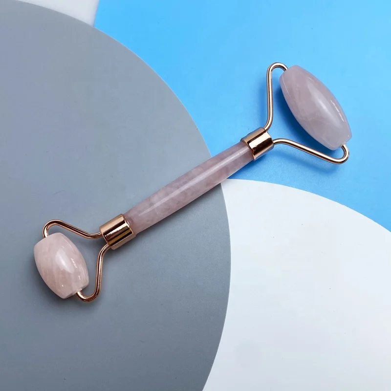 
In stock! 100% natural rose quartz jade roller gua sha sets wholesale 