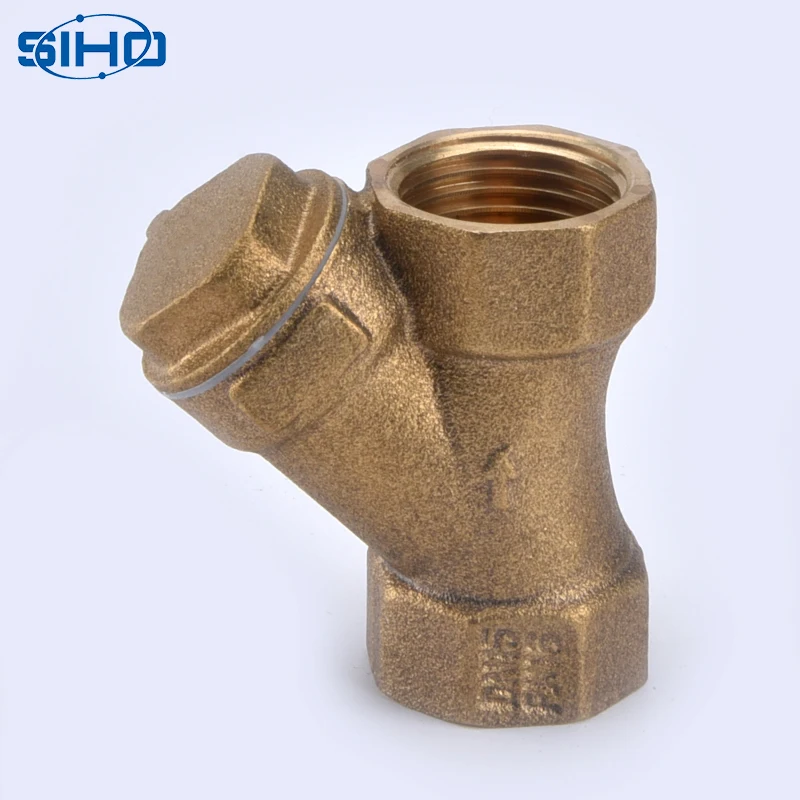 Yuhuan Y Tape Strainer Filter Valve Manufacturer Different Sizes Brass Thread Standard Water Normal Temperature Brass Color Ball
