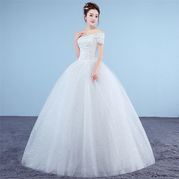 Bride Adult Ceremony One Shoulder Korean Style Custom Size Floor Length 2021 Wedding Dress Lace Red Wedding Dresses